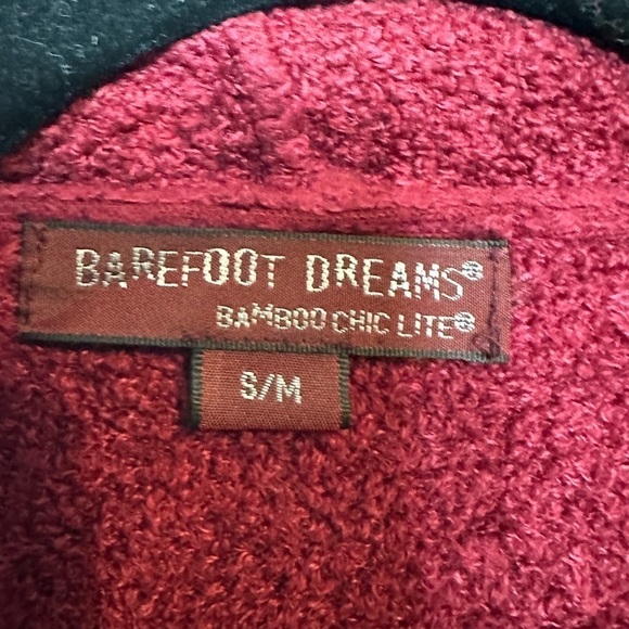 Barefoot Dreams Chic Lite Calypso Wrap Bamboo Cardigan S/M Small Medium Deep Red - Picture 8 of 11